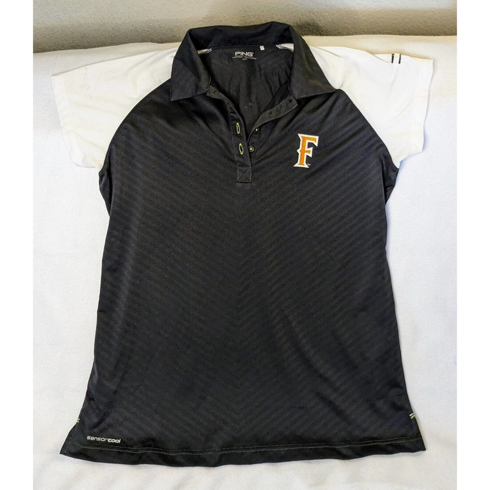 Ping Polo Golf Shirt Mens Large Gray/Whit Short Sleeve Collard Sensorcool Casual
